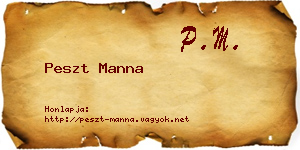 Peszt Manna névjegykártya